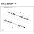 REAR CV DRIVE SHAFT, RH product image