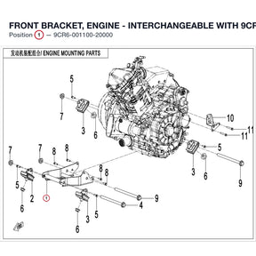 FRONT BRACKET, ENGINE - INTERCHANGEABLE WITH  9CR6-001100-10000 product image