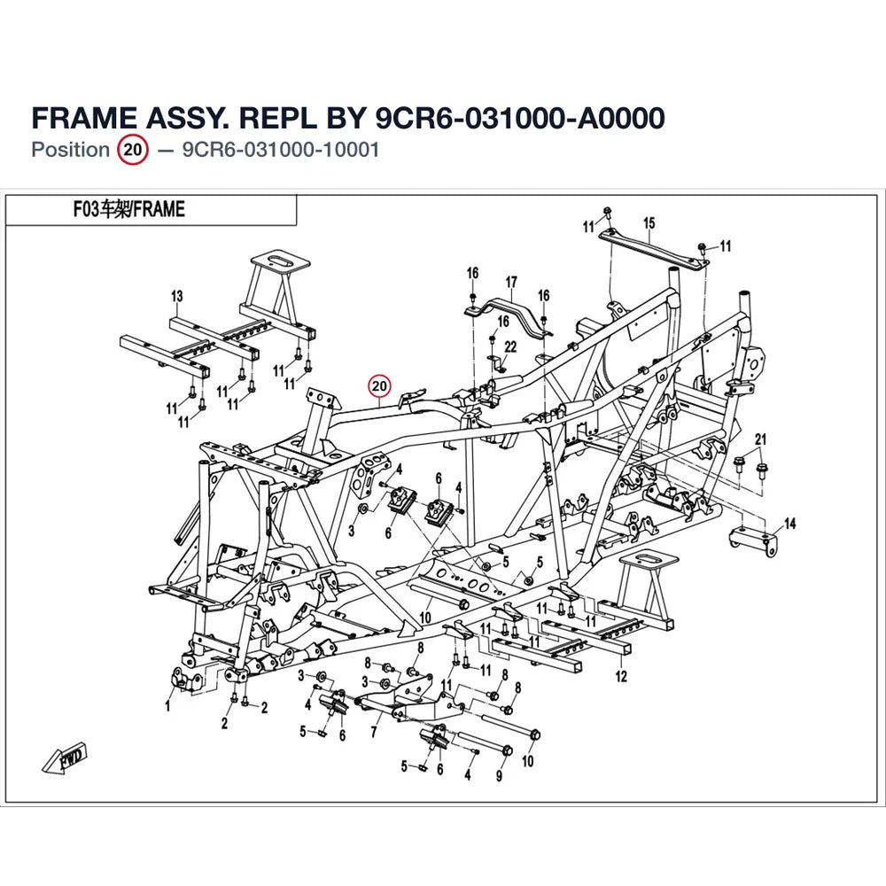 FRAME ASSY. REPL BY 9CR6-031000-A0000 product image