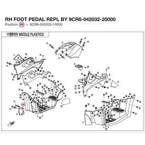 RH FOOT PEDAL REPL BY 9CR6-042032-20000 product image