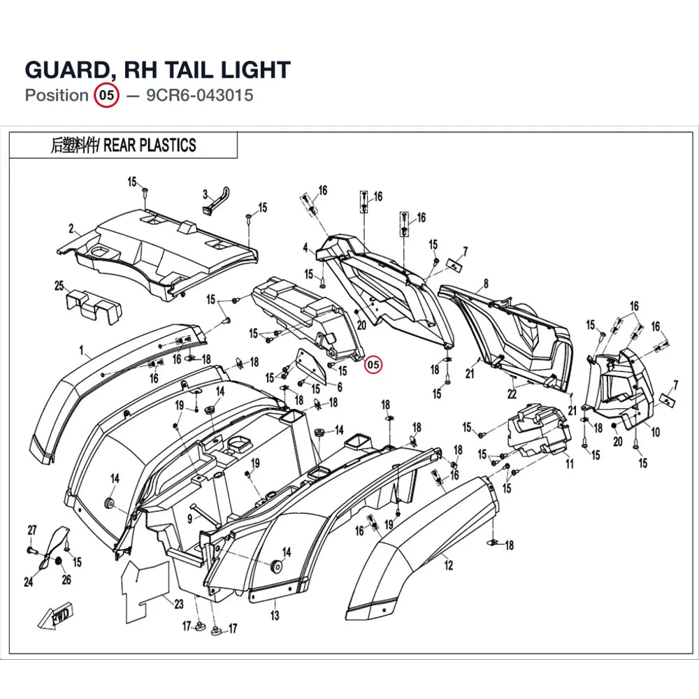 GUARD, RH TAIL LIGHT product image