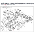 REAR FENDER - INTERCHANGEABLE WITH  9CR6-043021-2P600 product image