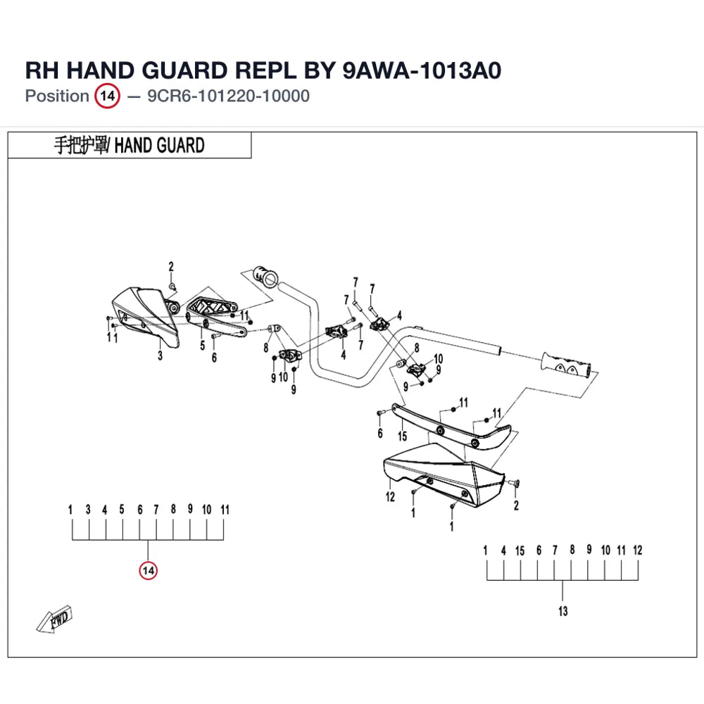 RH HAND GUARD REPL BY 9AWA-1013A0 product image