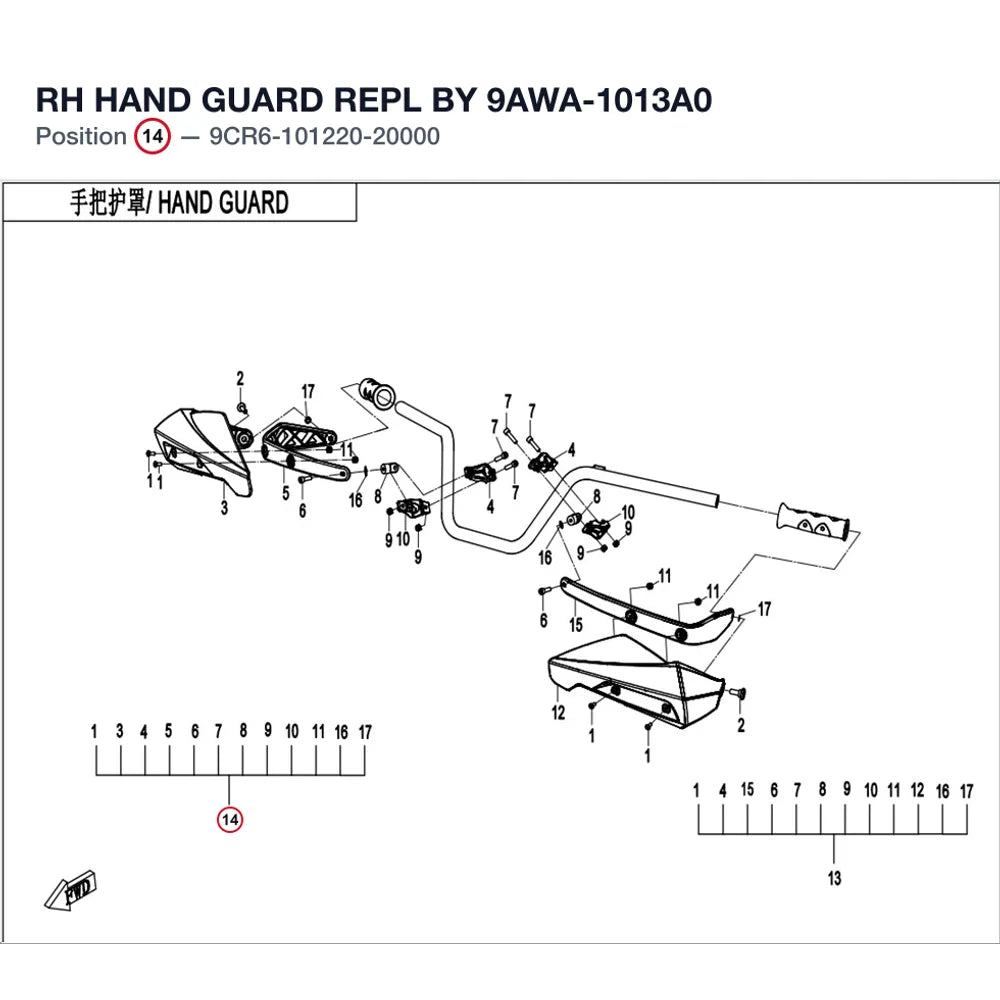 RH HAND GUARD REPL BY 9AWA-1013A0 product image