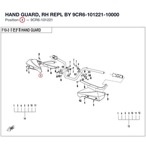 HAND GUARD, RH REPL BY 9CR6-101221-10000 product image