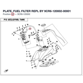 PLATE, FUEL FILTER REPL BY 9CR6-120002-00001 product image