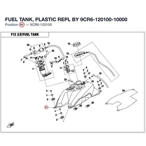 FUEL TANK, PLASTIC REPL BY 9CR6-120100-10000 product image