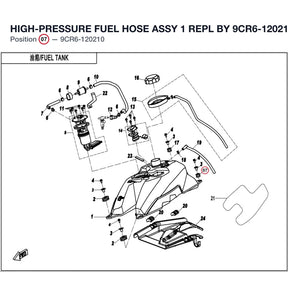 HIGH-PRESSURE FUEL HOSE ASSY 1 REPL BY 9CR6-120210-00001 product image