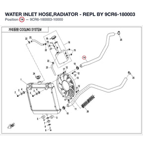 WATER INLET HOSE,RADIATOR product image