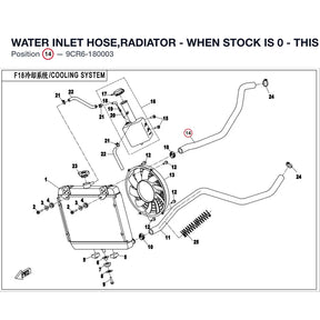 WATER INLET HOSE,RADIATOR REPL BY 9CR6-180003-10000 product image