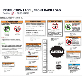 INSTRUCTION LABEL, FRONT RACK LOAD product image