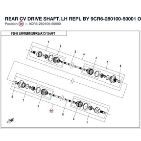 REAR CV DRIVE SHAFT, LH REPL BY 9CR6-280100-50001 product image