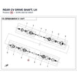 REAR CV DRIVE SHAFT, LH product image
