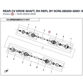 REAR CV DRIVE SHAFT, RH REPL BY 9CR6-280200-50001 product image