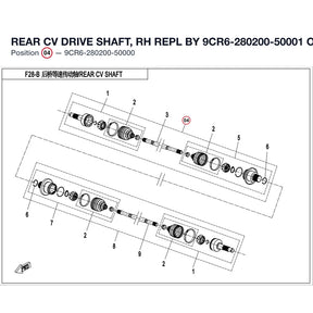 REAR CV DRIVE SHAFT, RH REPL BY 9CR6-280200-50001 product image