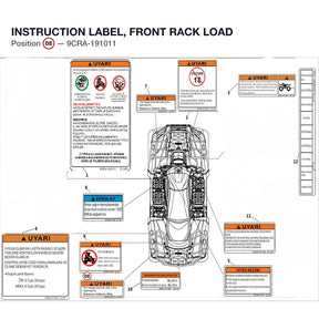 INSTRUCTION LABEL, FRONT RACK LOAD product image