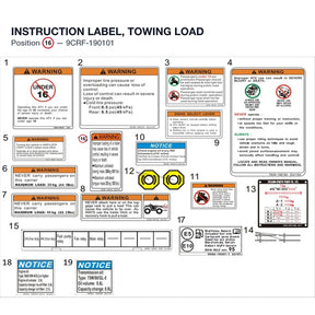 INSTRUCTION LABEL, TOWING LOAD product image
