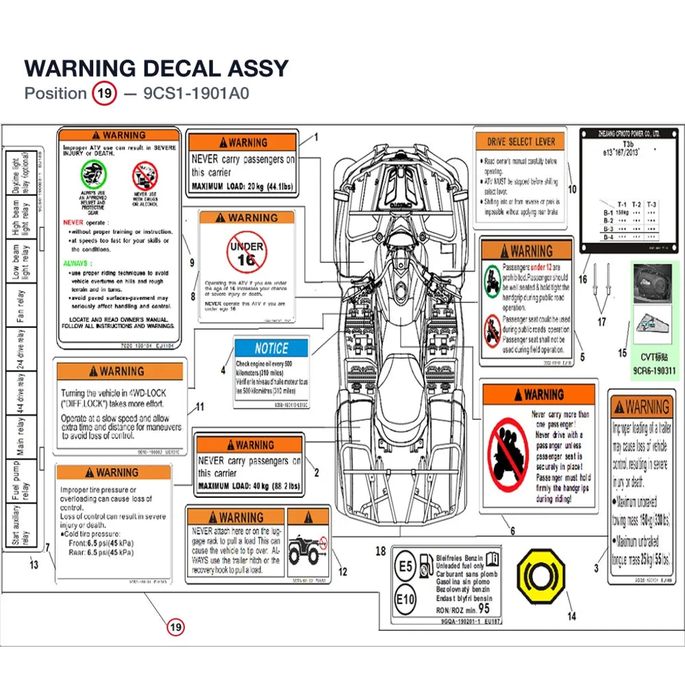 WARNING DECAL ASSY product image