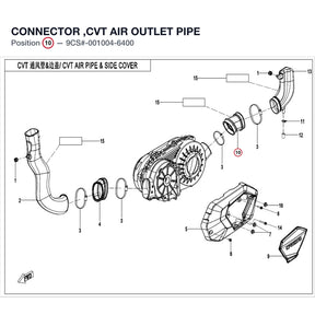 CONNECTOR ,CVT AIR OUTLET PIPE product image