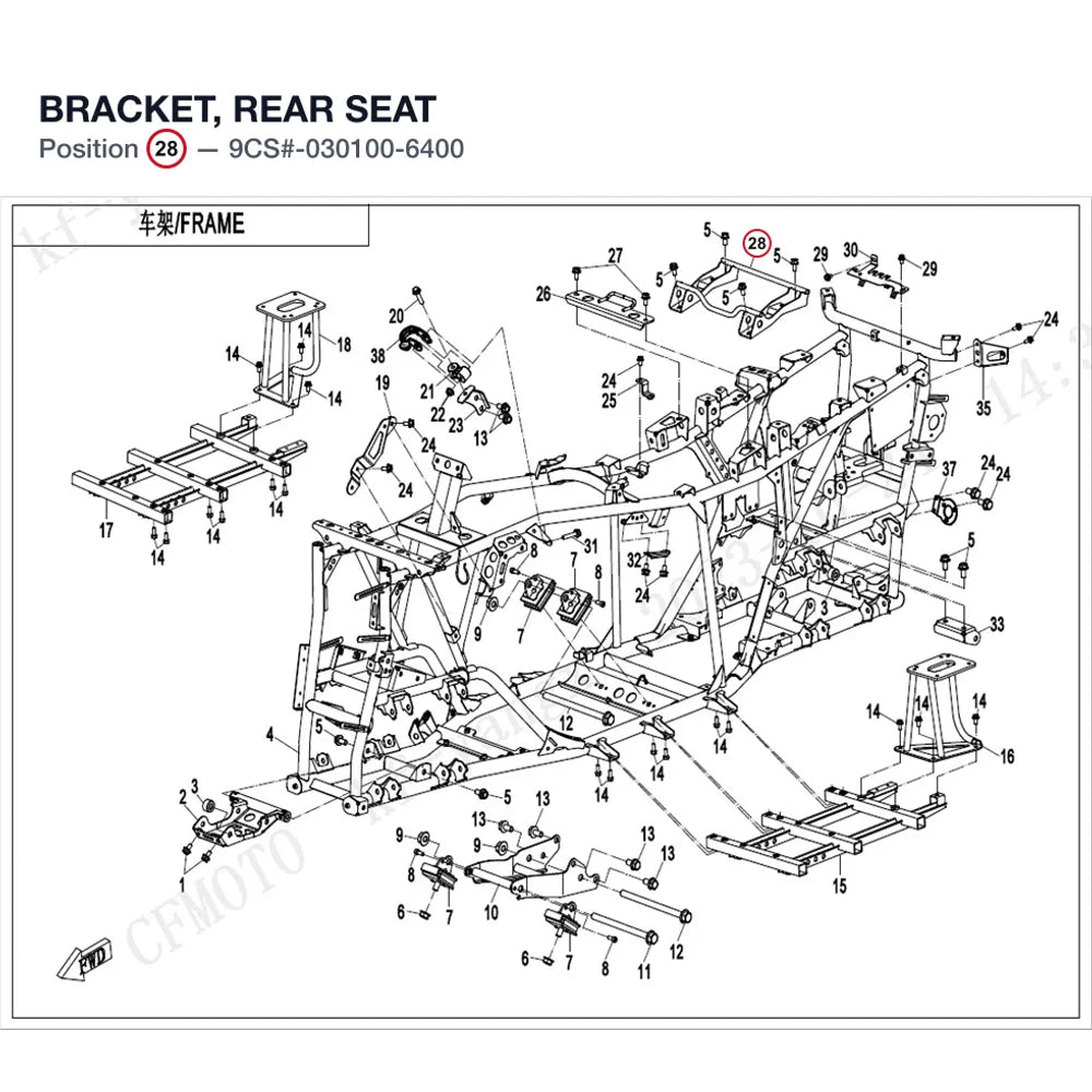 BRACKET, REAR SEAT product image