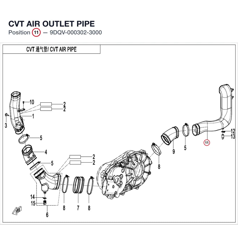 CVT AIR OUTLET PIPE product image