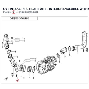 CVT INTAKE PIPE REAR PART - INTERCHANGEABLE WITH 9dqv-000305-3000 product image