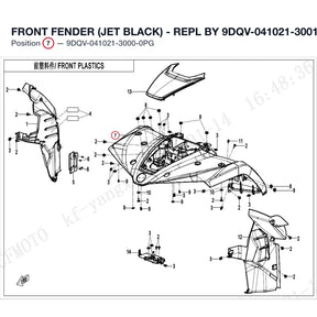 FRONT FENDER (JET BLACK) - REPL BY 9DQV-041021-3001-0PG product image