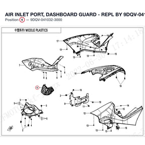 AIR INLET PORT, DASHBOARD GUARD - REPL BY 9DQV-041032-3001 product image