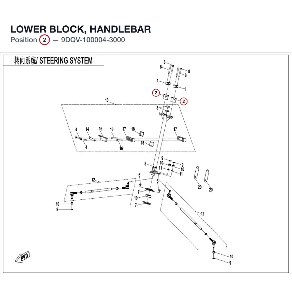 LOWER BLOCK, HANDLEBAR product image