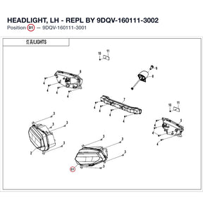 HEADLIGHT, LH - REPL BY 9DQV-160111-3002 product image