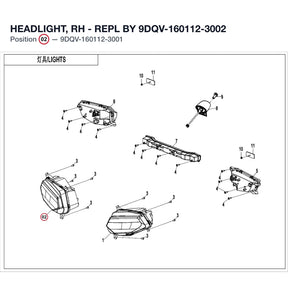 HEADLIGHT, RH - REPL BY 9DQV-160112-3002 product image