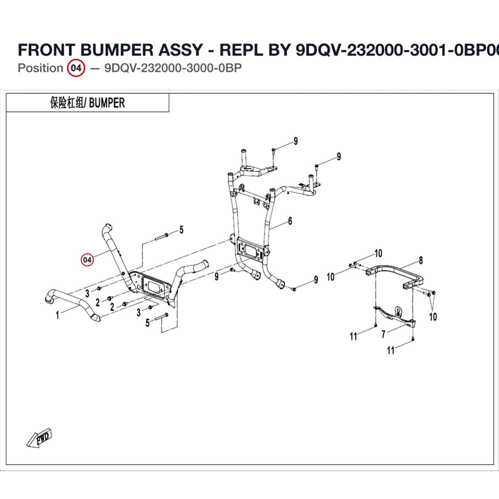 FRONT BUMPER ASSY - REPL BY 9DQV-232000-3001-0BP00 product image