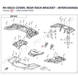 RH DECO COVER, REAR RACK BRACKET - INTERCHANGEABLE WITH  9DS#-042082-6000 product image