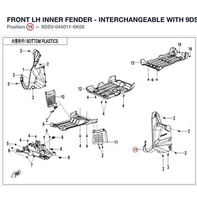FRONT LH INNER FENDER - INTERCHANGEABLE WITH  9DS#-044011-6002 product image