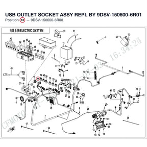 USB OUTLET SOCKET ASSY REPL BY 9DSV-150600-6R01 product image