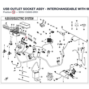 USB OUTLET SOCKET ASSY - INTERCHANGEABLE WITH  9DSV-150600-6R00 product image