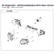 RH HEADLIGHT - INTERCHANGEABLE WITH  9DS#-160120-6202 - REPL BY 9DSV-160110-6205 + 9DSV-160120-6205 product image