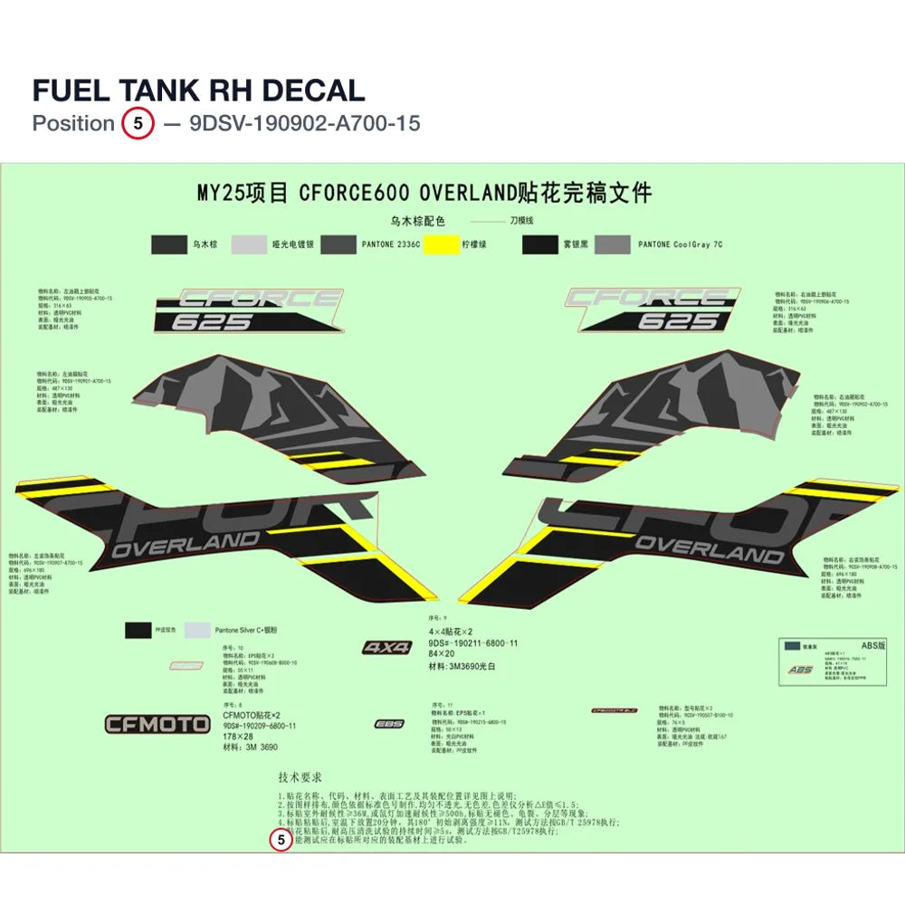 FUEL TANK RH DECAL product image