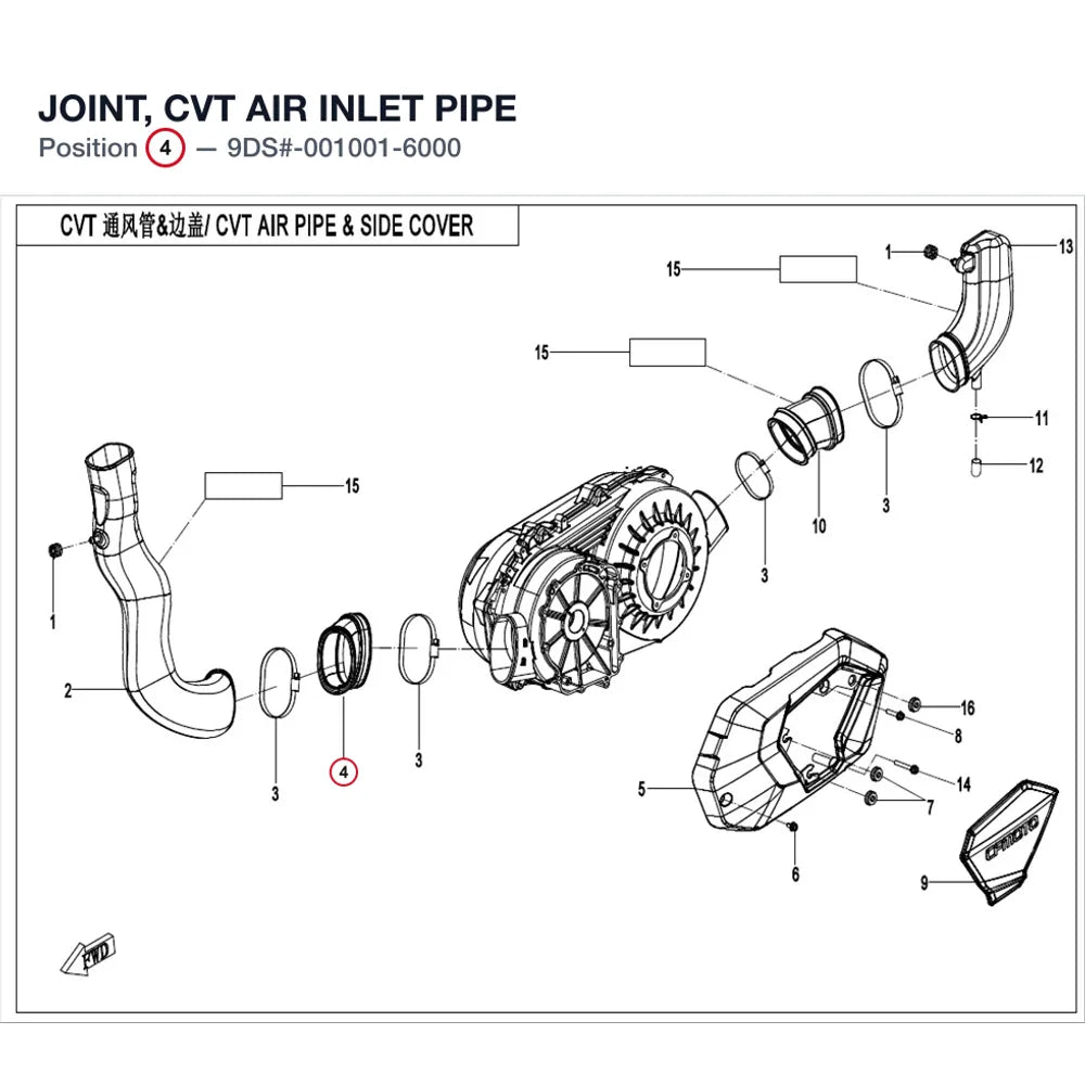 JOINT, CVT AIR INLET PIPE product image