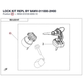 LOCK KIT REPL BY 9AWV-011000-2H00 product image