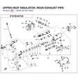UPPER HEAT INSULATOR, REAR EXHAUST PIPE product image