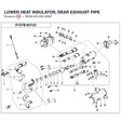 LOWER HEAT INSULATOR, REAR EXHAUST PIPE product image