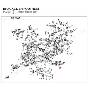 BRACKET, LH FOOTREST product image