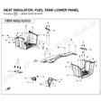 HEAT INSULATOR, FUEL TANK LOWER PANEL product image