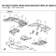 RH DECO COVER, REAR RACK BRACKET REPL BY 9DSV-042082-6K00 product image