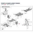 FRONT LH INNER LOWER FENDER product image