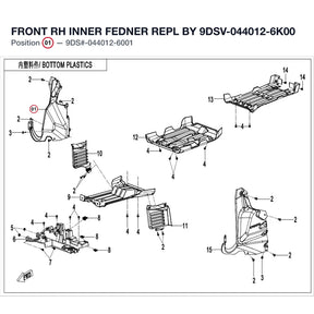 FRONT RH INNER FEDNER REPL BY 9DSV-044012-6K00 product image