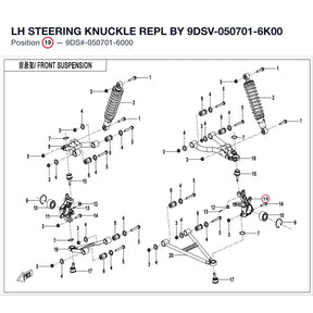 LH STEERING KNUCKLE REPL BY 9DSV-050701-6K00 product image