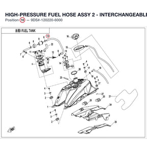 HIGH-PRESSURE FUEL HOSE ASSY 2 - INTERCHANGEABLE WITH  9CR6-120220 product image