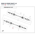 REAR CV DRIVE SHAFT, LH product image